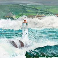 Art Prints – Lighthouse and rough seas in Stormy Weather