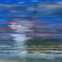 Moonlight Magic – Art Prints – Sea and Sky at Night Painting – Shepperton Artist Derek Cooke